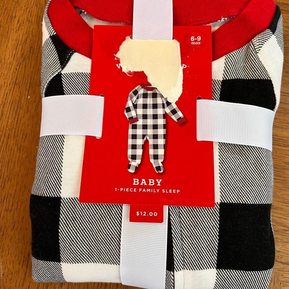 NWT‎ Baby  Buffalo Check Flannel Footed Pajama - Wondershop 6-9 months